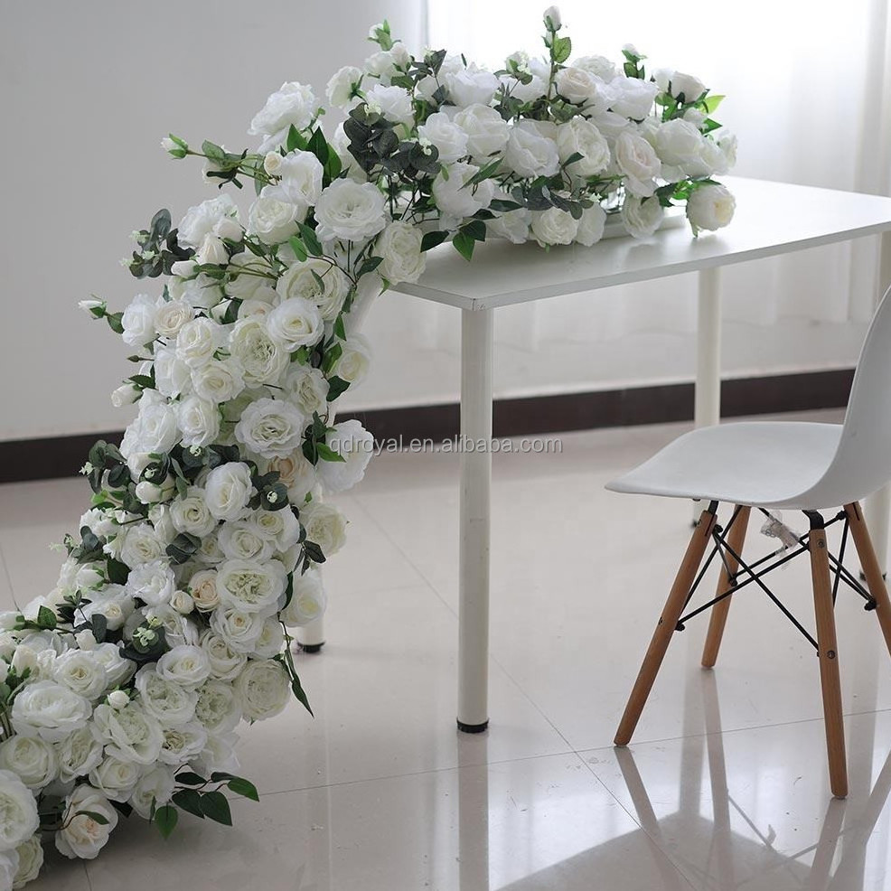 Best selling products 2023 Artificial row wholesale Flower runner arch wedding decorations hall table decoration centerpiece