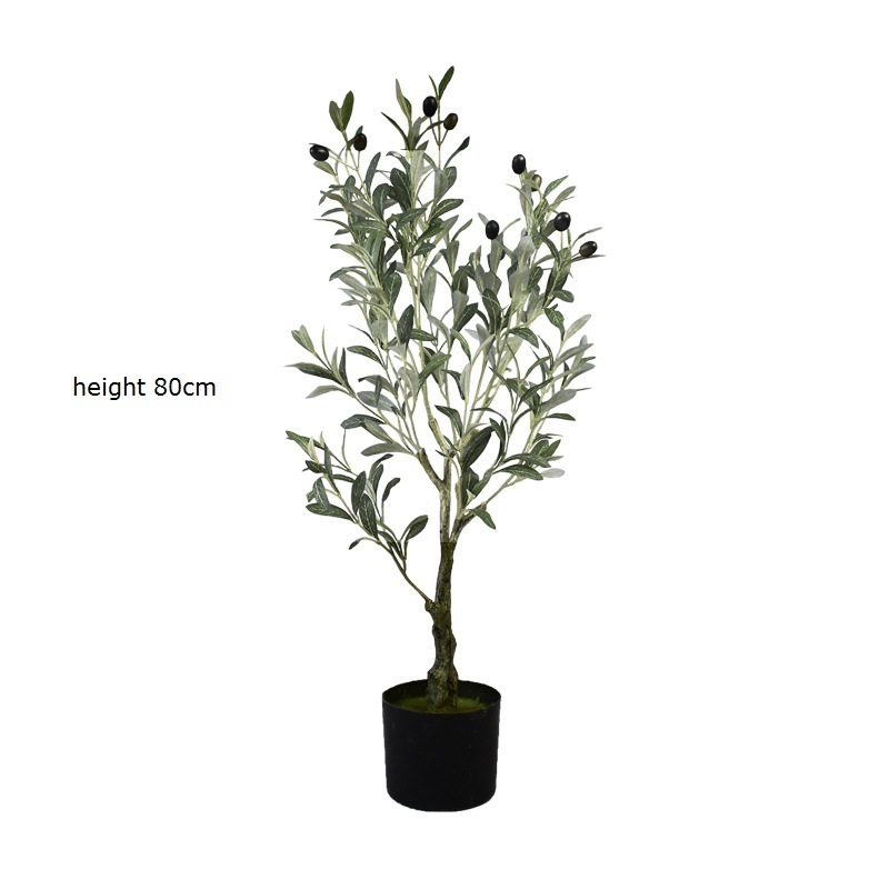 Realistic artificial bonsai olive tree branches for home decoration faux olive tree with silk leaves for sale