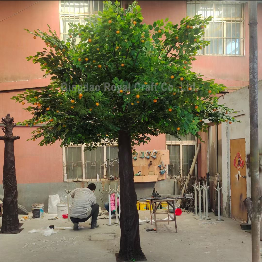 Custom Green Large Artificial Ficus Tree Indoor Outdoor Fiberglass Artificial Tree Decorative Big Artificial Banyan Tree