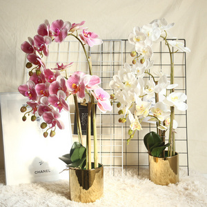 High Quality Real Touch Silk Cloth Film Orchid Artificial Latex Butterfly Orchids Flower For Wedding Party Home Decoration