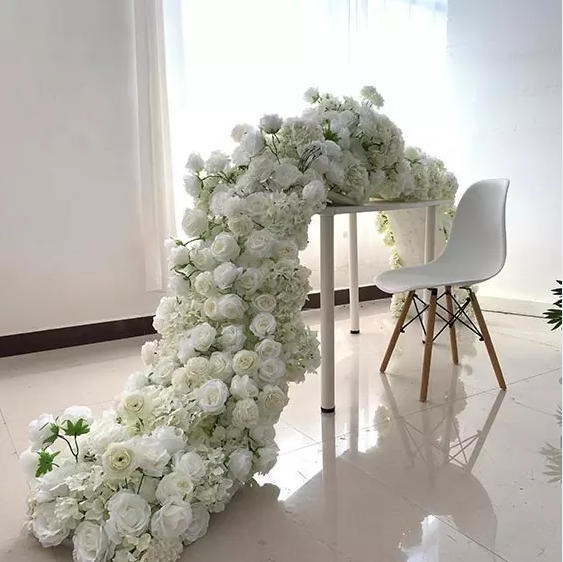 Best selling products 2023 Artificial row wholesale Flower runner arch wedding decorations hall table decoration centerpiece