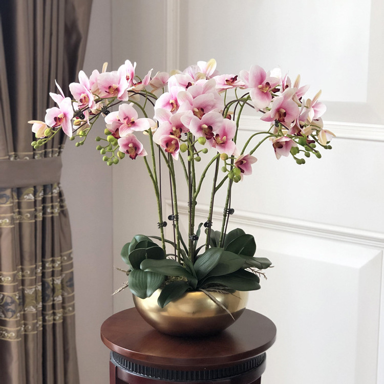 S-H27 High quality  Artificial butterfly orchid  Real Touch Orchid Potted Plant  For Home Wedding Party Table Decoration Design