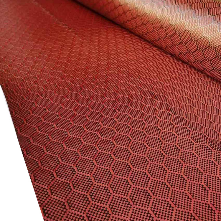 3k 240gsm Kevlar Red Honeycomb Carbon Fiber Cloth