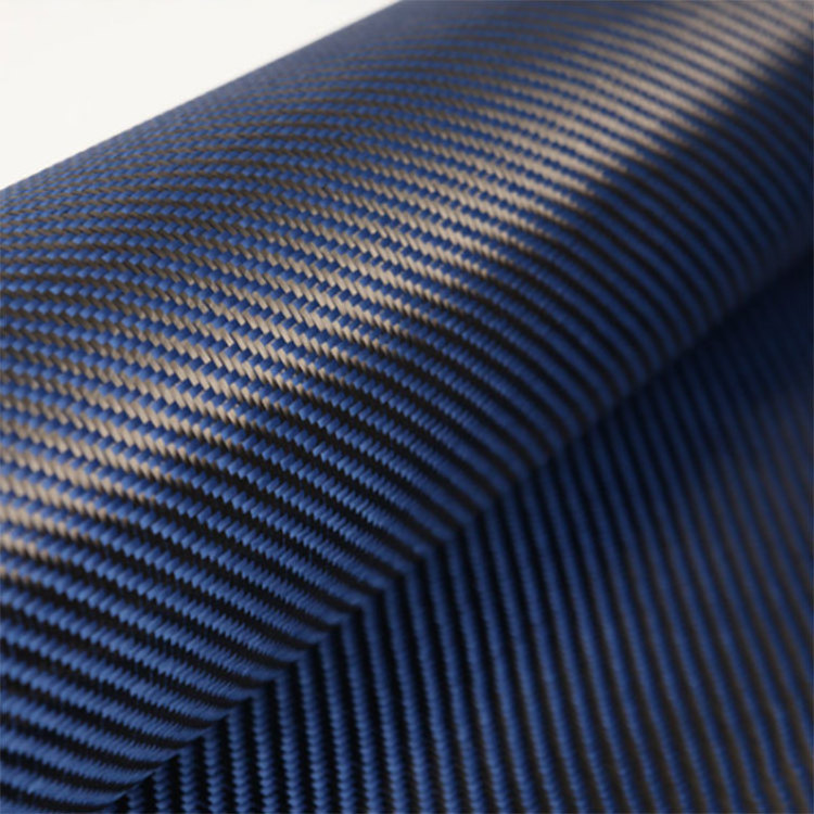 3k 240gsm Twill Blue Black Kevlar Carbon Fiber Fabric