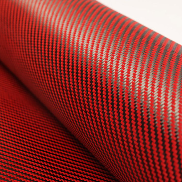 3k+1500D Color Colored Kevlar Fabrics With Carbon Fiber Cloth By Rolls