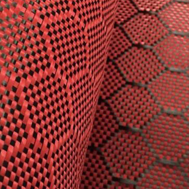 3k 240gsm Kevlar Red Honeycomb Carbon Fiber Cloth