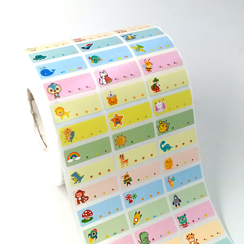 Adhesive Paper Stickers Roll Labels Matte Stickers Bulk Custom Brand Name Hot Stamping name sticker