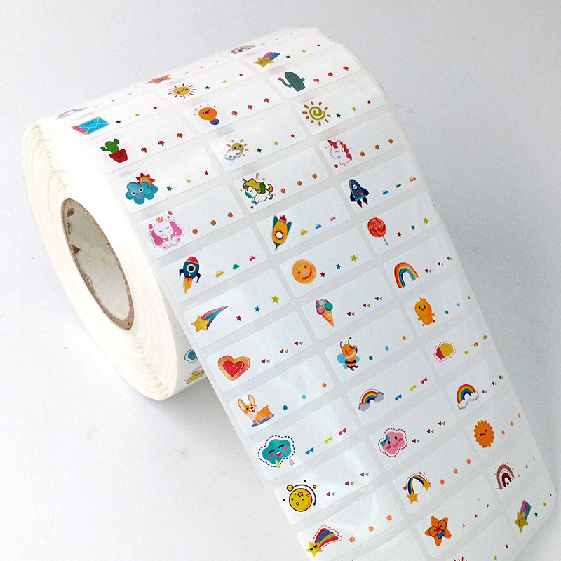 Adhesive Paper Stickers Roll Labels Matte Stickers Bulk Custom Brand Name Hot Stamping name sticker