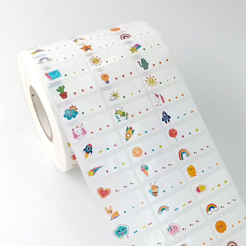 Adhesive Paper Stickers Roll Labels Matte Stickers Bulk Custom Brand Name Hot Stamping name sticker