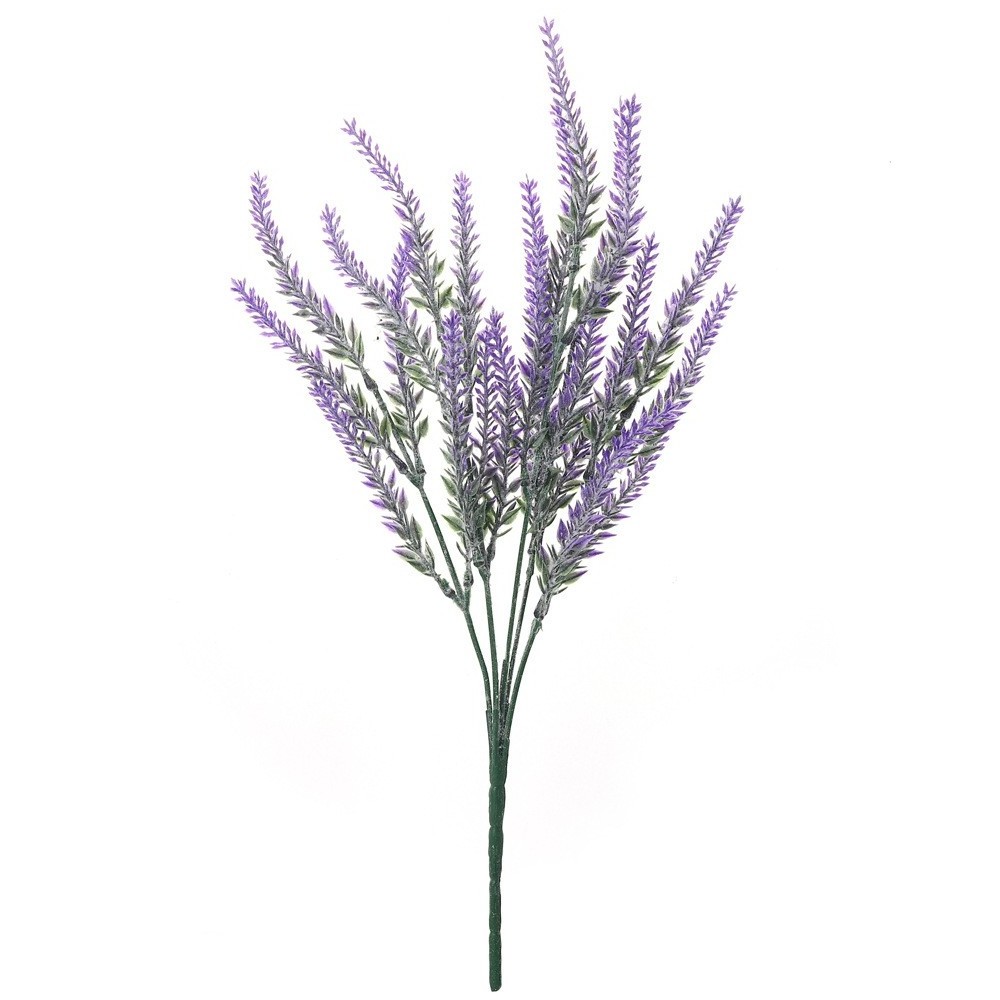 High Quality Wheat Ears 5 Heads Flocki lavender Plastic flower wedding decoration shooting background artificial grass for decor