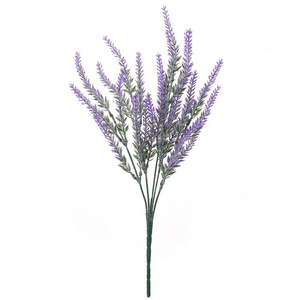 High Quality Wheat Ears 5 Heads Flocki lavender Plastic flower wedding decoration shooting background artificial grass for decor