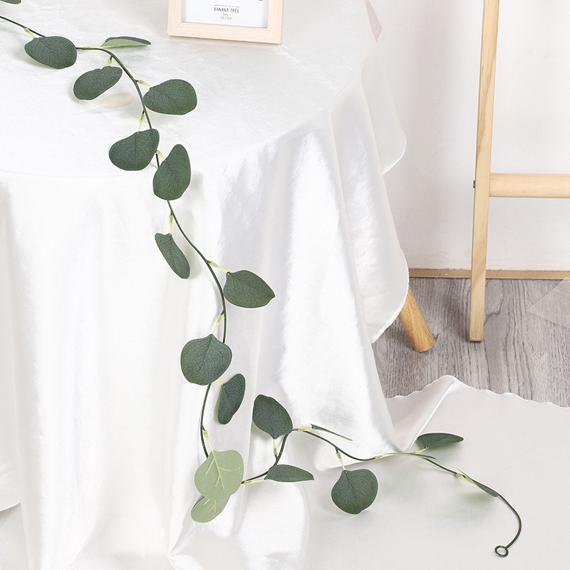 Cheap new eucalyptus leaves soft rattan wrapped artificial money leaf garland party wedding home decor