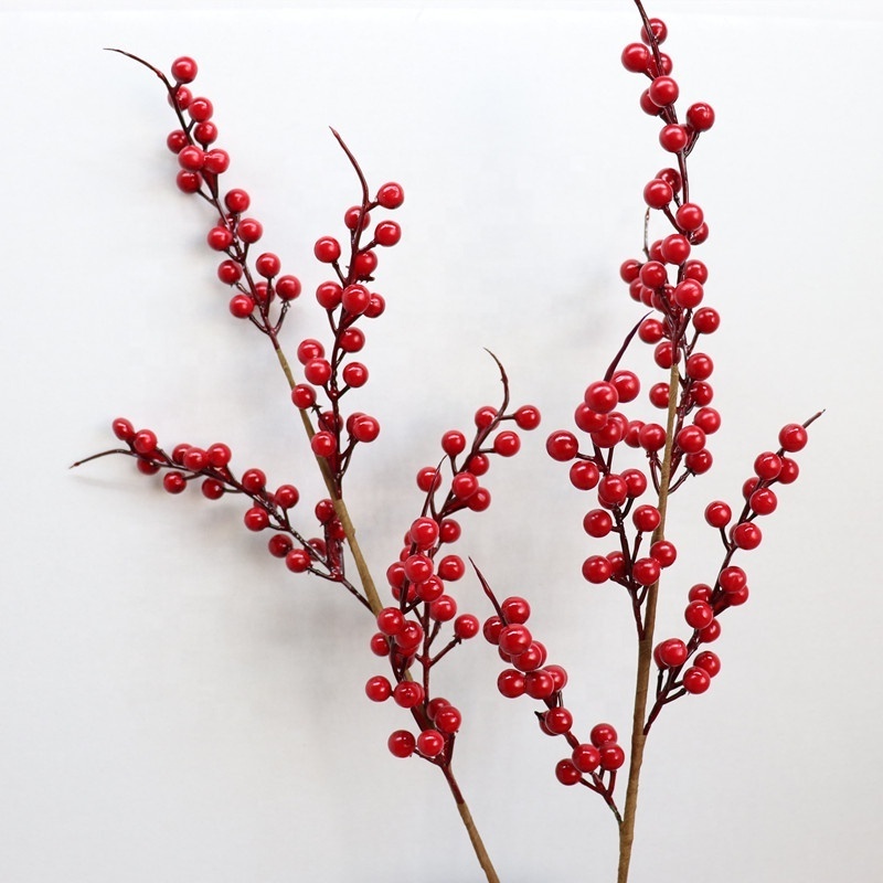 High quality flowers 85 red bean twigs artificial berry branches