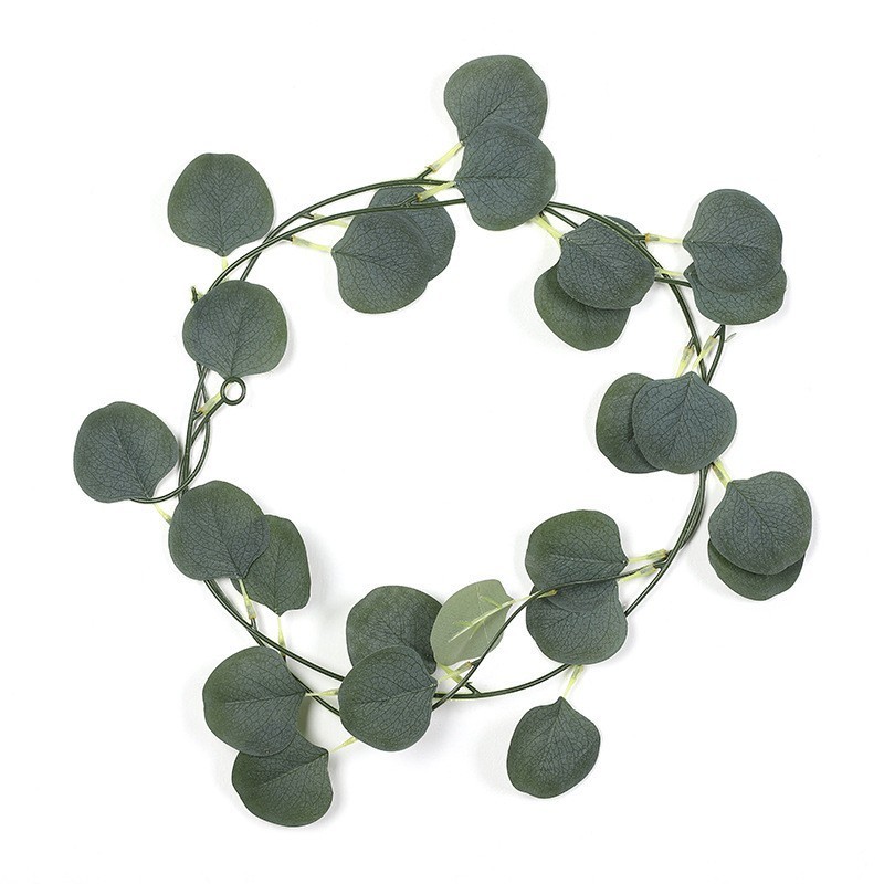 Cheap new eucalyptus leaves soft rattan wrapped artificial money leaf garland party wedding home decor