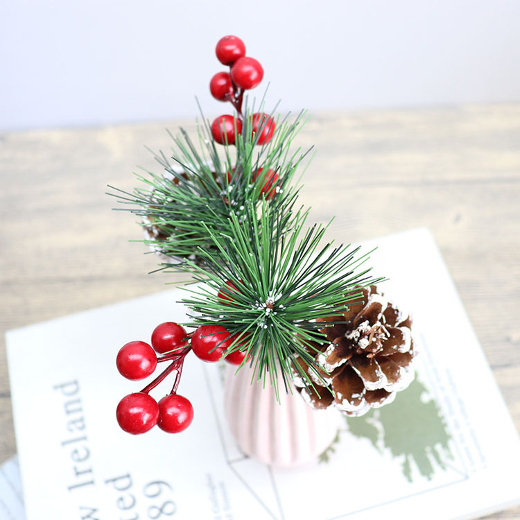 hot sell  high quality 18cm artificial pine branches for christmas decoration