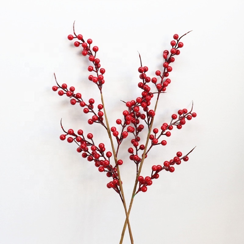 High quality flowers 85 red bean twigs artificial berry branches