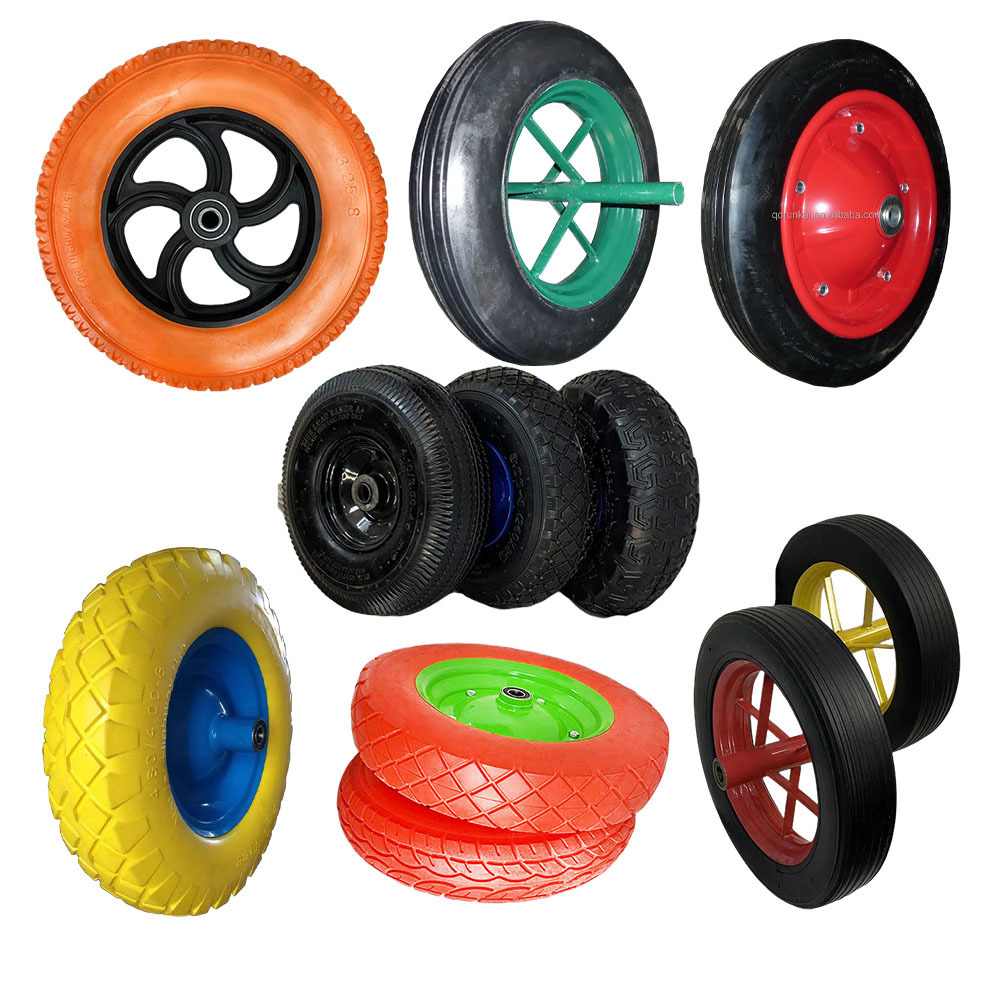 Construction industrial PU FORM  13*3 Solid wheel 11 inch wheelbarrow wheel small cart wheels