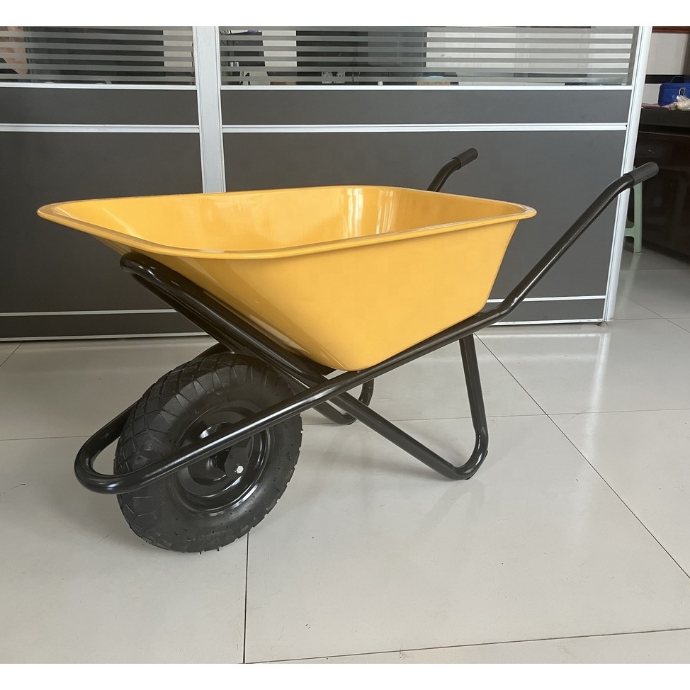 WB6418 Concrete Metal Wheelbarrow Large Garden Stable Yard Wheelbarrow Power Wheelbarrows for Sale