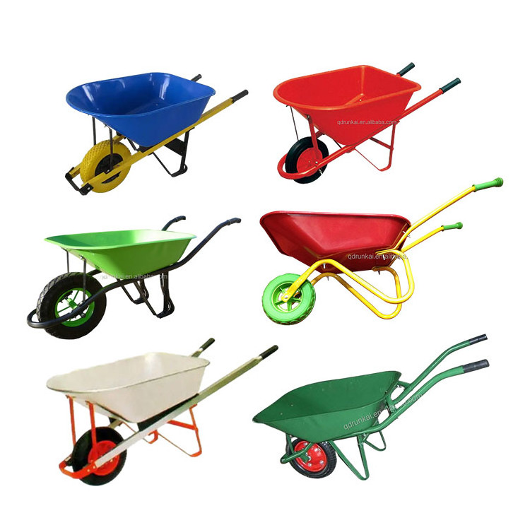 WB6405 Industrial Heavy Duty Function Wheelbarrow Solid Rubber Wheels Large Capacity Wheelbarrow