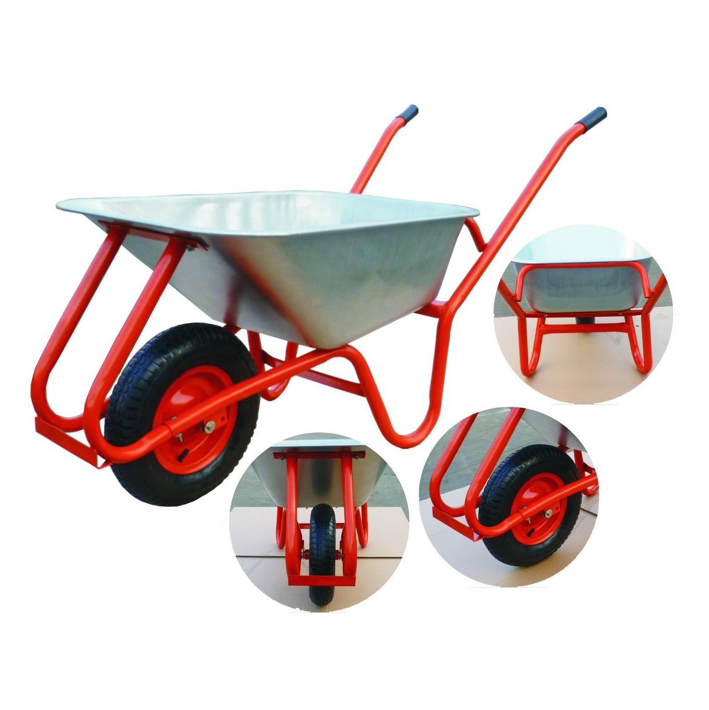 WB6415G 400-8 Wheelbarrow Building Construction Wheel Barrow for Gardening Landscaping And Construction