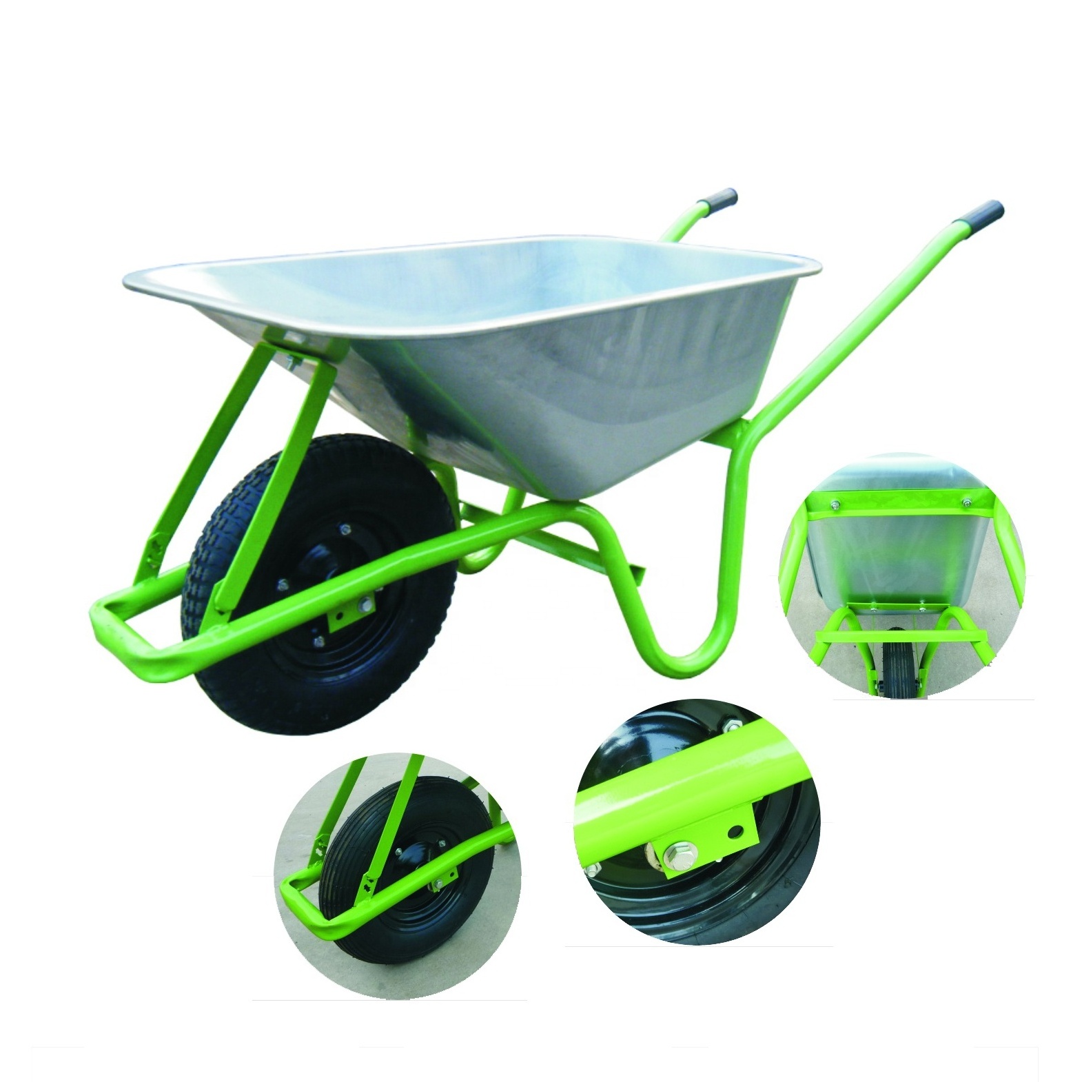 WB6414T Australian 5 Cu Ft Wheel Barrow Concrete Metal Wheelbarrow Large Garden Stable Yard Wheelbarrow