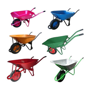 WB2010 Farm Equipment 15"x3 180kg 75l 6cuft Industrial Heavy Duty Wheelbarrow With Galvanized Tray