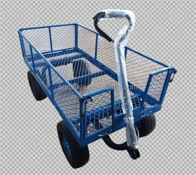 Tc1840 Linkage Steering Garden Mesh Cart Folding-wagon wheel barrow stainless steel Tools Large Garden Cart