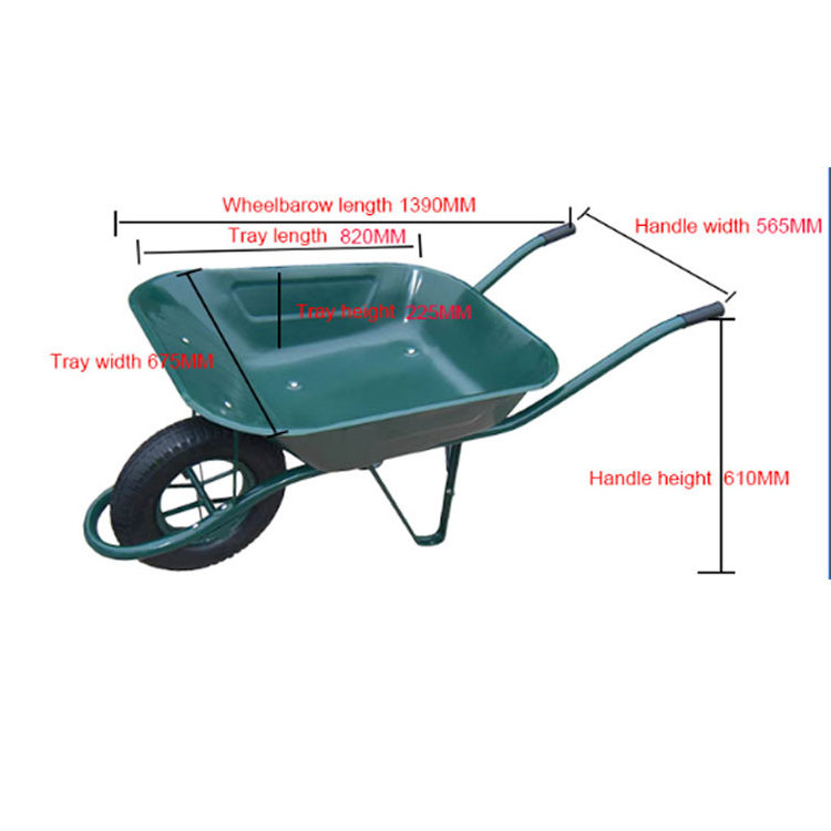 GASEOUS WHEEL Easy to move construction wheelbarrows THICKENED BUCKET Large Garden Cart wheelbarrow wb6400K