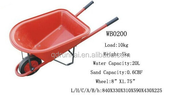 WB0200 Chinese Large Garden Cart Truck Small Lightweight Wheelbarrow Kid Garden Tools Wheelbarrow for Children