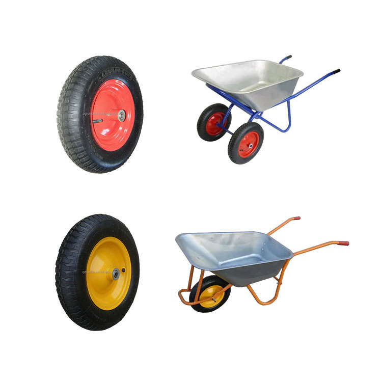 WB8603 Large Capacity Garden 4.00-8 Two Wheeled Heavy Deadweight Wheelbarrow With Axles Steel Spindle