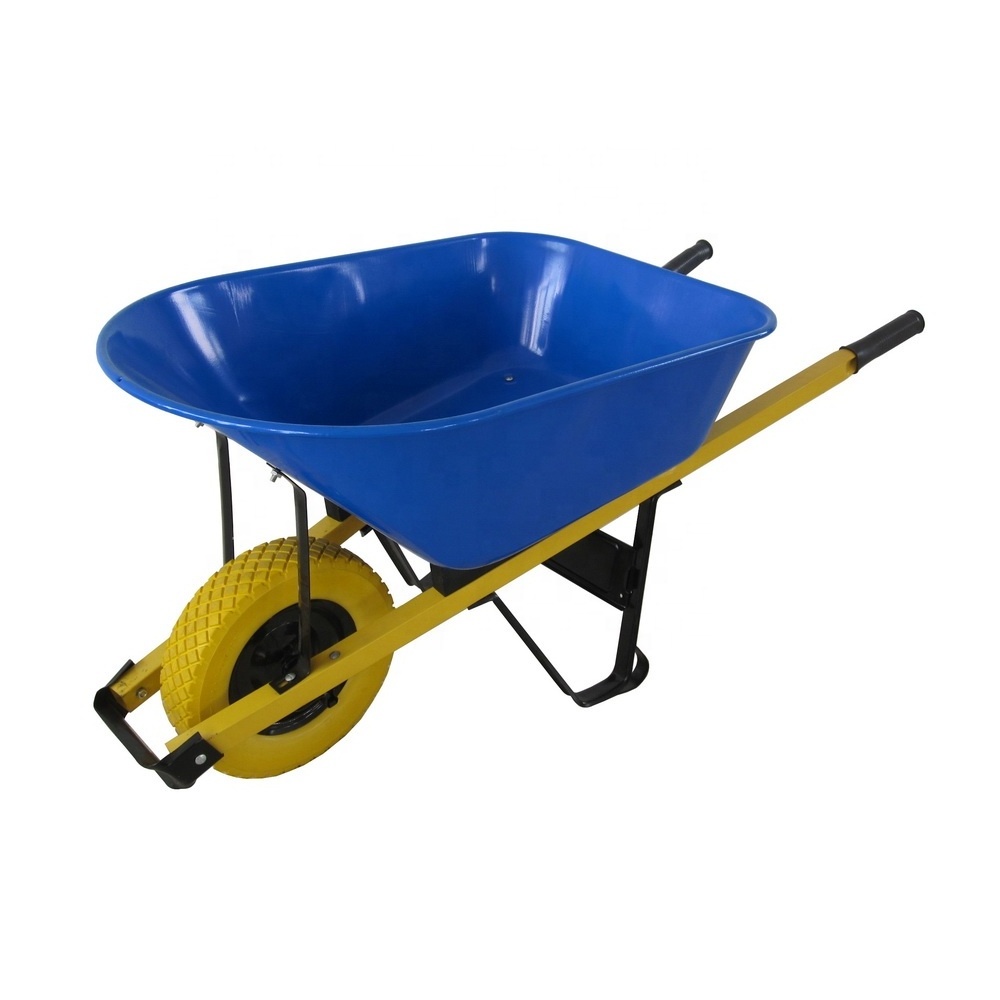 WB7805 200kg 100l 7cbf Super Load Bearing Resistant Wheelbarrow Garden Hand Cart Build Metal Wheelbarrow