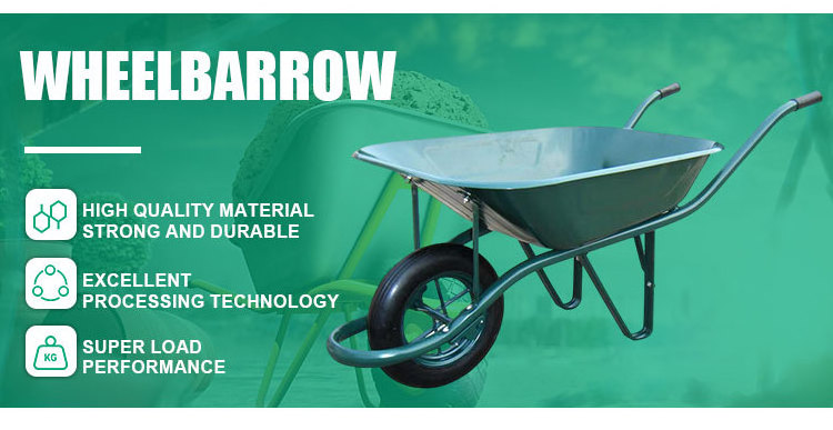 Wheelbarrows Garden Tools Wheel Barrow Load Capacity 200kg Wheelbarrow Wb5206 for Civil Construction Tools