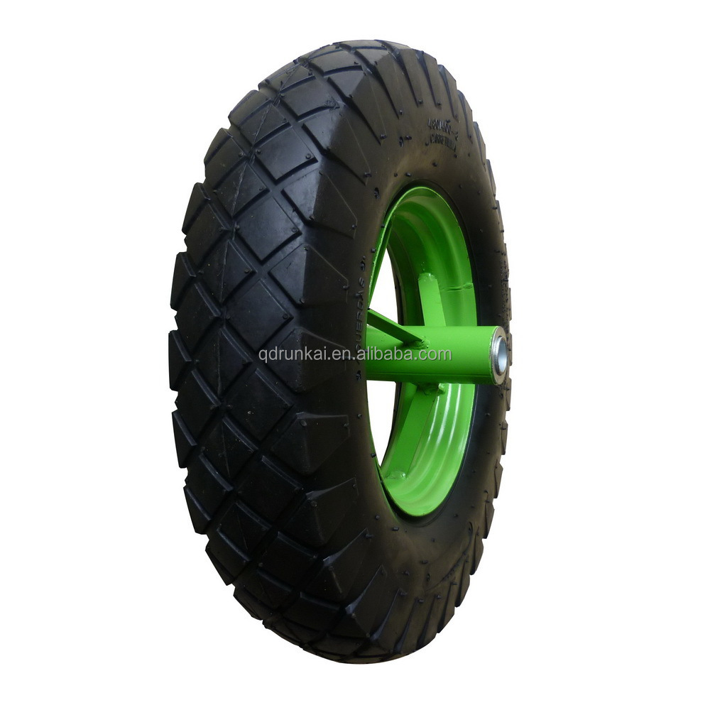 Cart Wheels 10 Wheelbarrow Wheel Puncture Proof Tyre Pu Foam 4.80/4.00-8 Axle Steel Rim Breakdown Proof Replacement Wheels