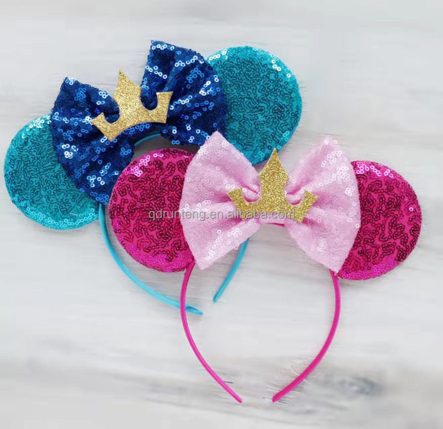 Customize welcomed girl's decoration new design Minnie Mouse Headband Cute Mickey Costume Dress-Up Ears Headband For Sale