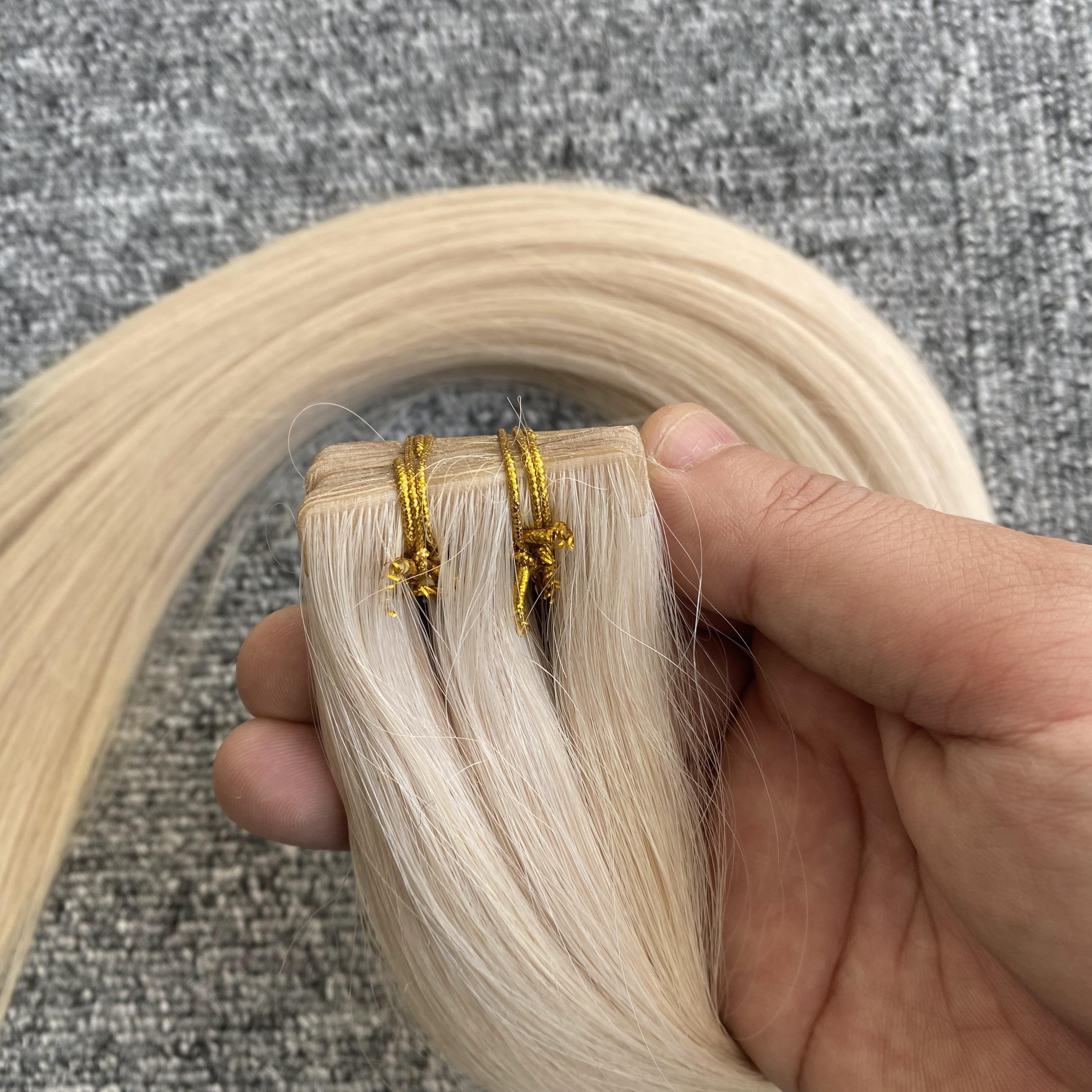 Wholesale Price Injected Pu Weft 100% European Virgin Invisible tape in hair extension 100% virgin human hair