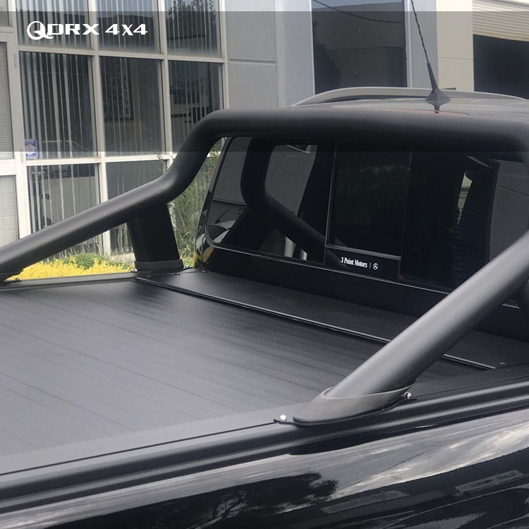 Retractable pickup truck bed cover manual roller tonneau cover with lock for F150