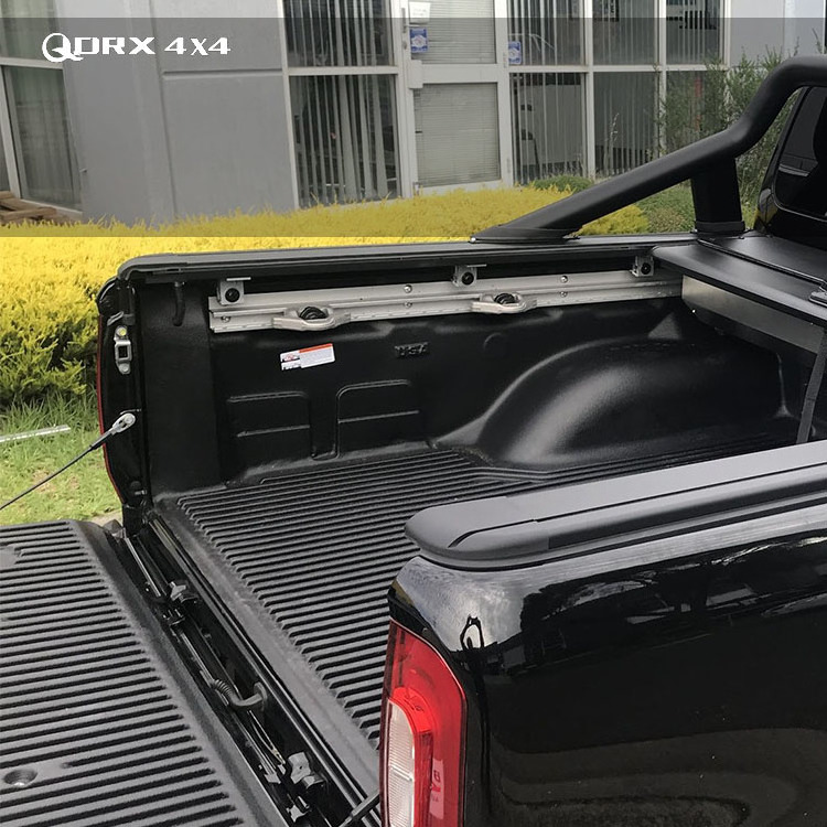 Retractable pickup truck bed cover manual roller tonneau cover with lock for F150