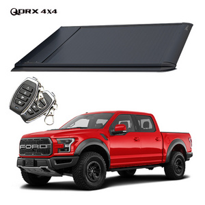 Retractable pickup truck bed cover manual roller tonneau cover with lock for F150