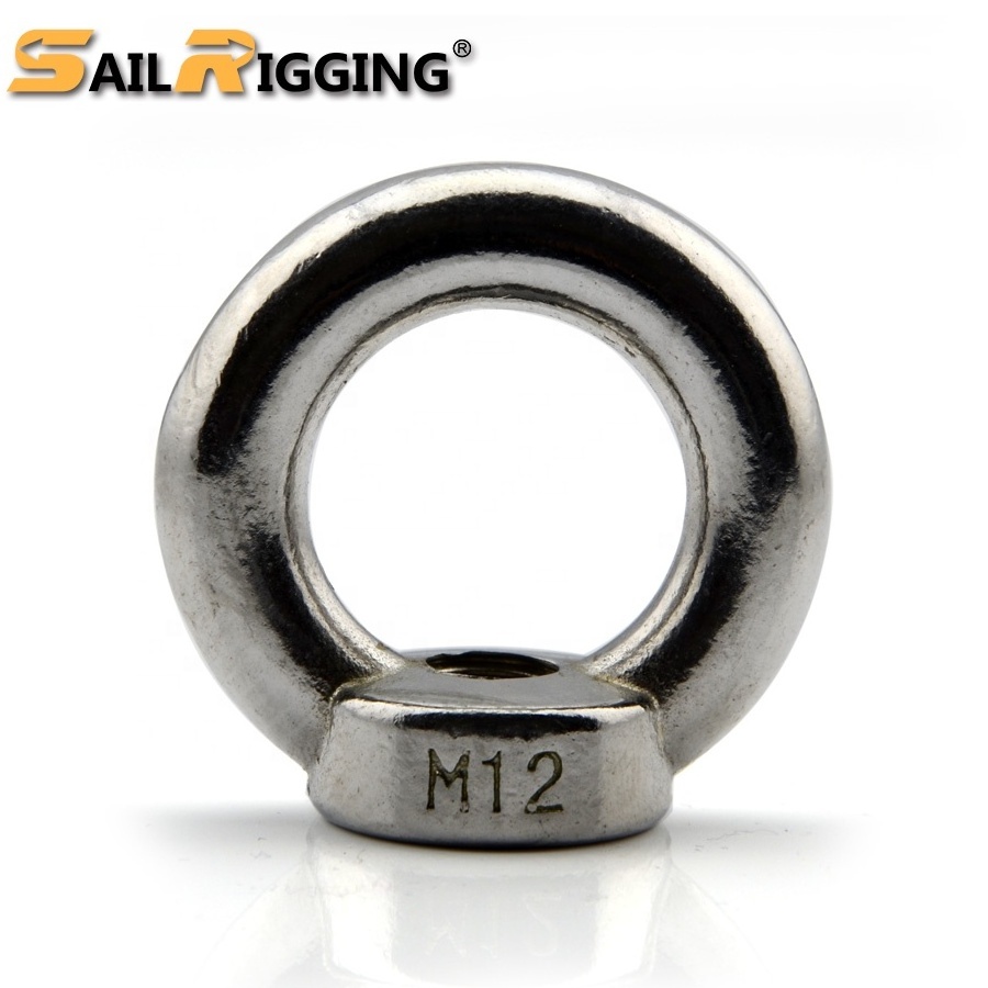 Forged Anchor Lifting Eye Nut DIN582 M8 M10 M12 Stainless Steel Eye Bolt SS304 Polished Round Ring Eye Nuts