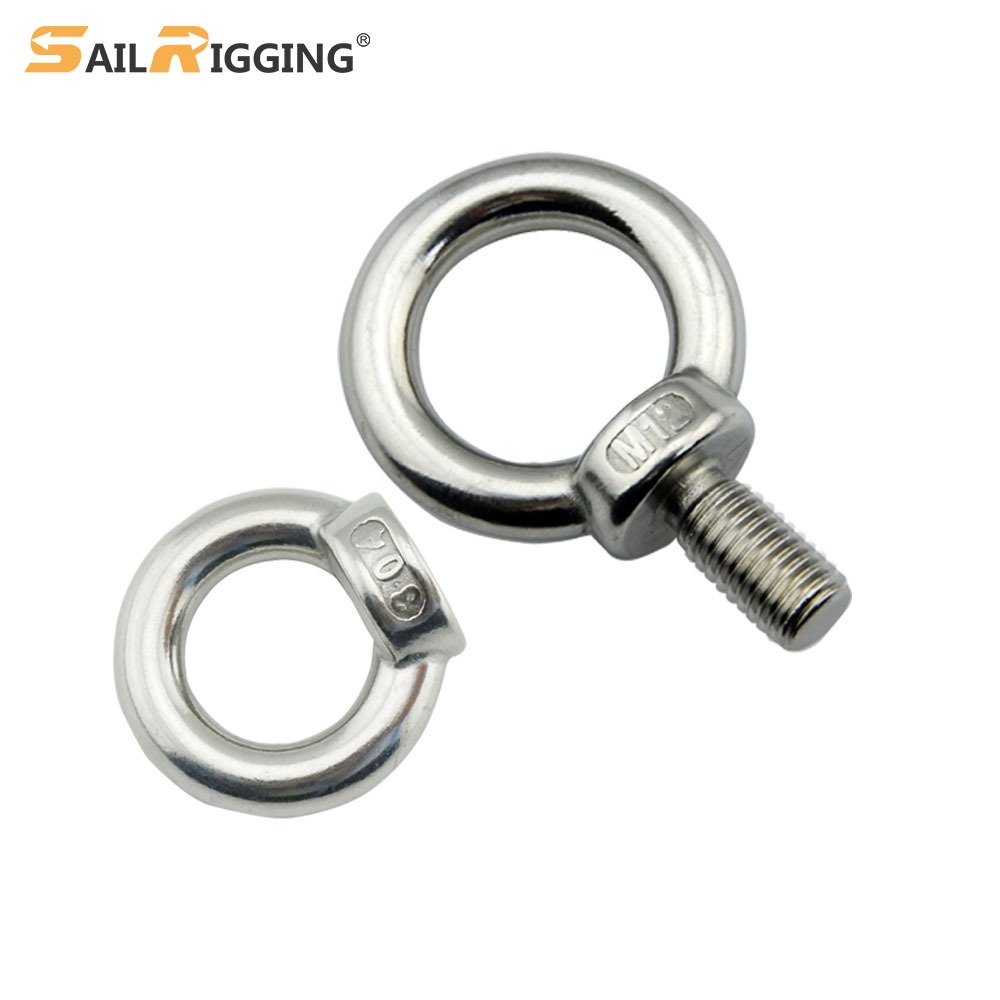 Forged Anchor Lifting Eye Nut DIN582 M8 M10 M12 Stainless Steel Eye Bolt SS304 Polished Round Ring Eye Nuts