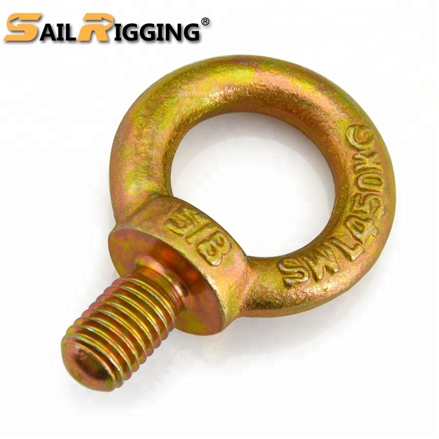 High Quality Carbon Steel Yellow Zinc Plated Eye Bolt Jis1168