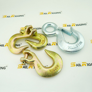 China Manufacturer  Electric Galvanized Drop Forged Alloy Steel US Type A330 Chain Lifting Clevis Grab Hook g80