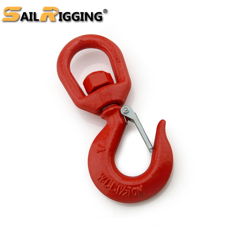 Heavy Industry Yellow Sprayed Lifting Swivel hook Large crane hook