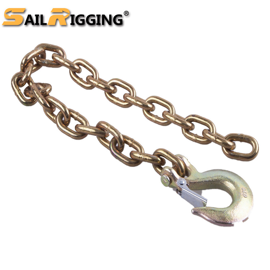 Grade 70 cargo chain Transport Truck Towing Chain Bridle with Grab Hooks