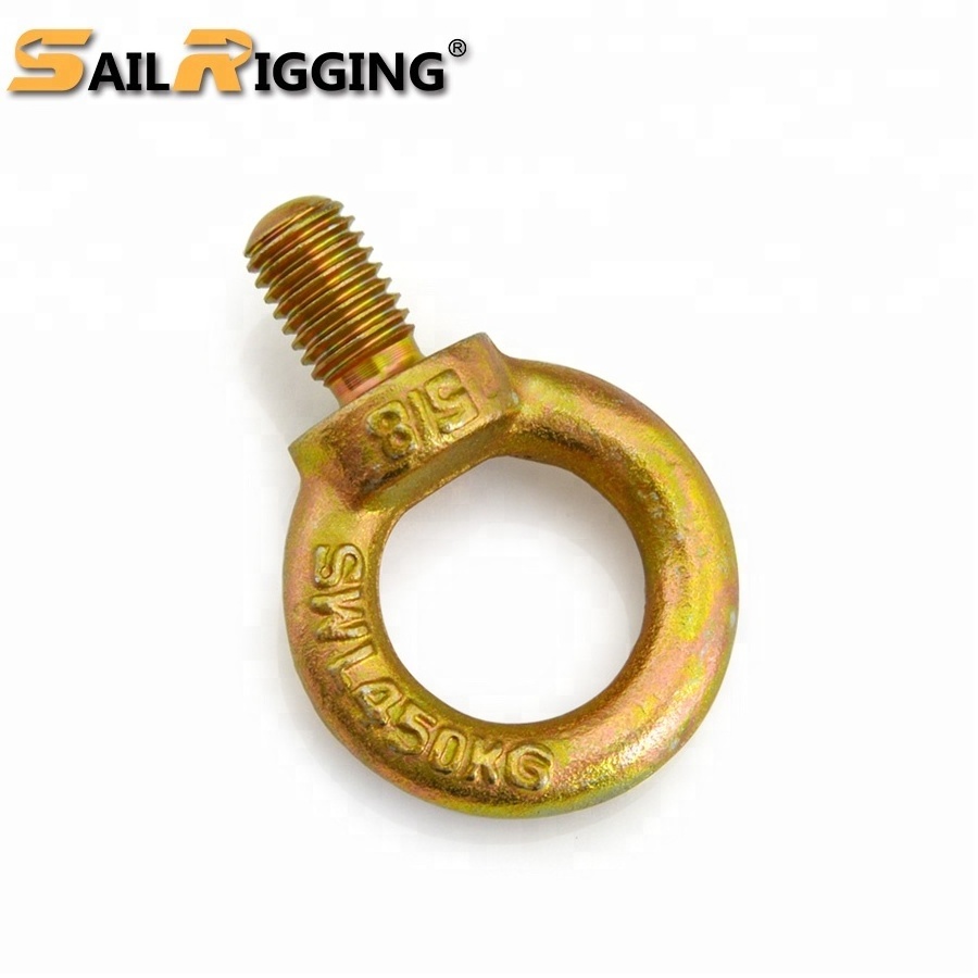 High Quality Carbon Steel Yellow Zinc Plated Eye Bolt Jis1168