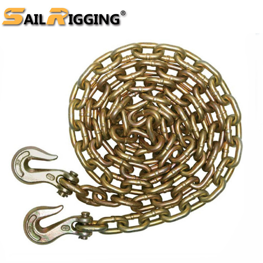 Grade 70 cargo chain Transport Truck Towing Chain Bridle with Grab Hooks