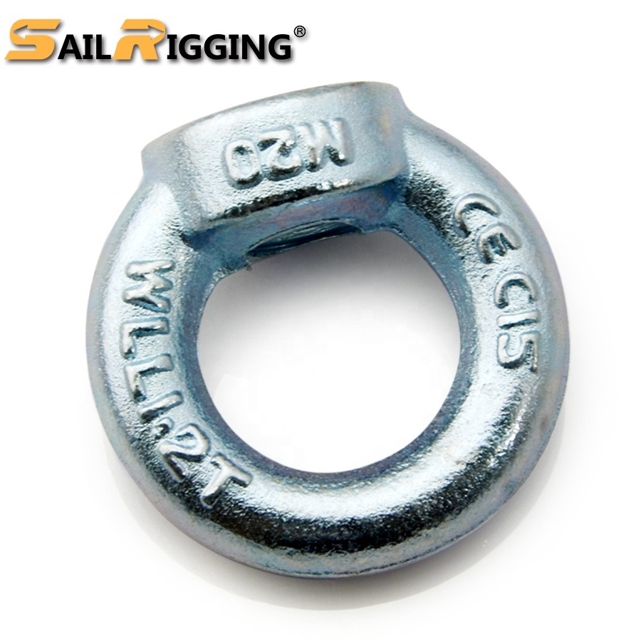 C15 Carbon Steel Forged Eye Bolt With Nut Galvanized M16 Din 582 Ring Nut Din582 Anchor Lifting Eye Nuts