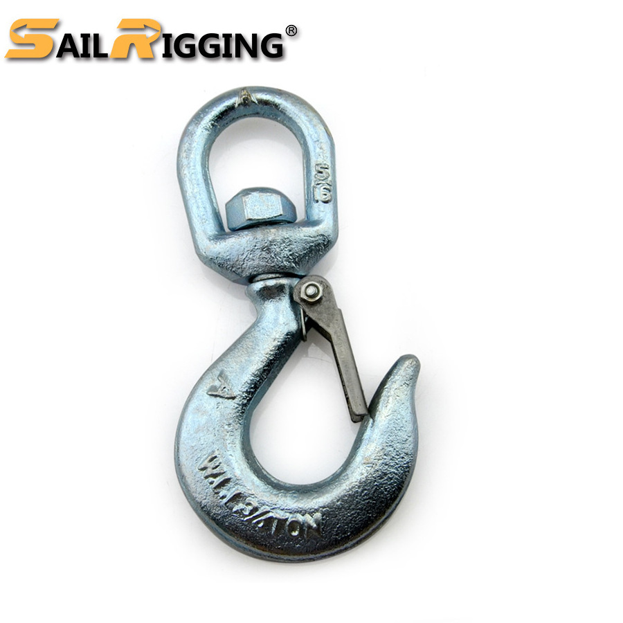 Heavy Industry Yellow Sprayed Lifting Swivel hook Large crane hook