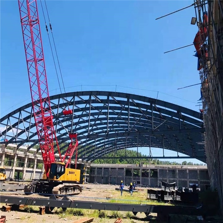 prefabricated arched  steel roof trusses building for warehouse