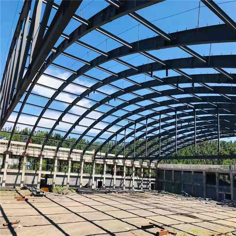 customized light steel structure prefabricate hall roof trusses curved beam building